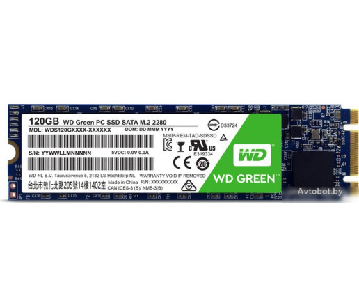 SSD WD Green M.2 2280 120GB [WDS120G1G0B]