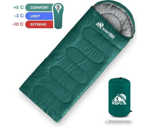 Спальный мешок RSP Outdoor Sleep 350 L (зеленый, 220x75см, молния слева)