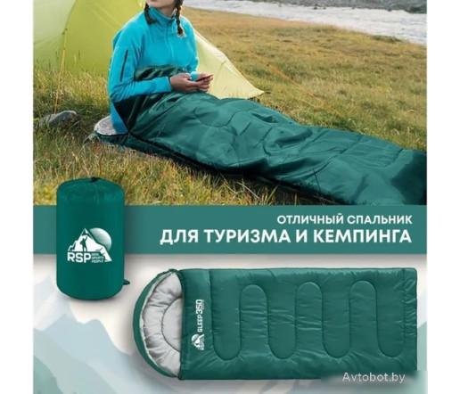 Спальный мешок RSP Outdoor Sleep 350 R (зеленый, 220x75см, молния справа)