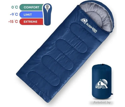 Спальный мешок RSP Outdoor Sleep 450 L RipStop 2024 (синий, 220x75см, молния слева)