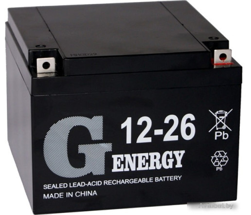 Аккумулятор для ИБП G-Energy 12-26 (12В/26 А·ч) Аккумулятор для ИБП G-Energy 12-26 (12В/26 А·ч)