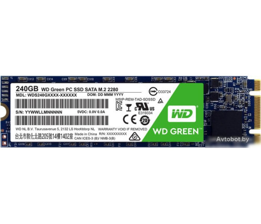 SSD WD Green M.2 2280 240GB [WDS240G1G0B]