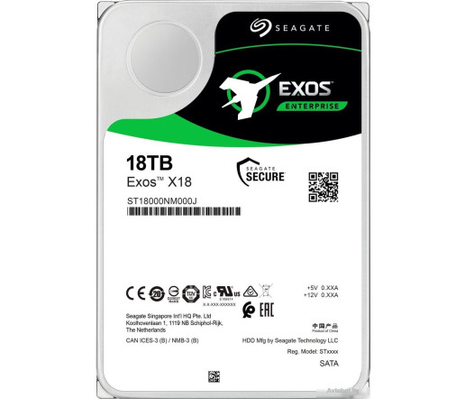 Жесткий диск Seagate Exos X18 18TB ST18000NM000J Жесткий диск Seagate Exos X18 18TB ST18000NM000J