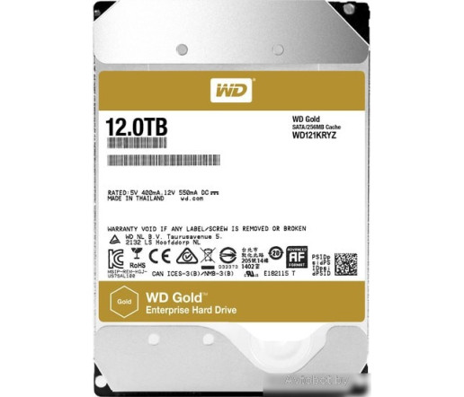 Жесткий диск WD Gold 12TB WD121KRYZ Жесткий диск WD Gold 12TB WD121KRYZ